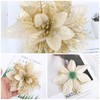 UFLF 12pcs Christmas Flowers Glitter Artificial Christmas Flowers Christmas Tree