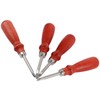 4pcs Leather Edger Professional Trimming Working Kit with Wooden Handle