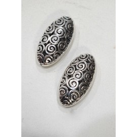 Unbranded Beads Chinese Silver Large Scroll Beads 42mm