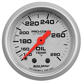 Auto Meter 4341 Ultra-Lite 2-1/16" 140-280 F Mechanical Oil Temperature Gauge