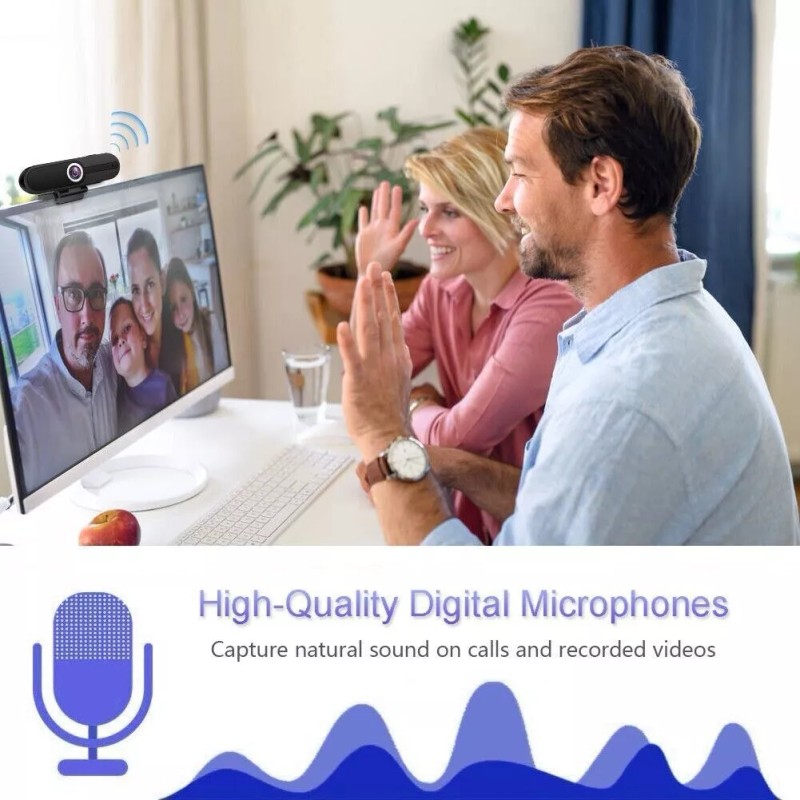 ZIQIAN Webcam 4K 8MP HD (Microphone/Pr