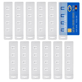 NICENEEDED 12 Pcs Half Card Badge Holders, Rigid Plastic Horizontal Swipe ID Badge Holders Sleeves, Frosted Card Pouches Protectors with Clamp Gripper for Swiping ID Credit Name Cards