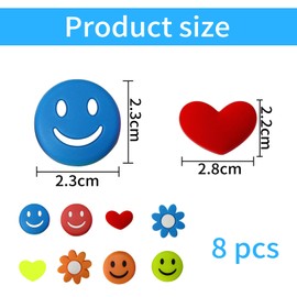 8 Stück Vibrationsdämpfer Tennis,Dämpfer Tennis Stopper,Dämpfer Tennisschläger,Happy Face Herzförmiges Tennisdämpfer,Silikon Stoßdämpfer Zubehör,Dampener Silikon-Dämpfer für Tennisspieler,Tennisfans
