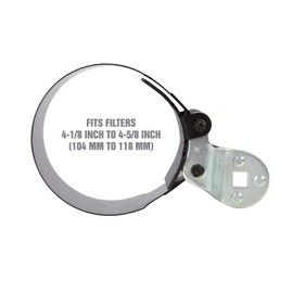 OEMTOOLS 25232 4-5/8” to 5-1/4” Heavy Duty Truck Oil Filter Wrench, Oil Filter Strap Wrench Heavy Duty, 1/2" Drive, 118MM to 134MM
