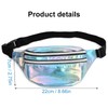 Laughhe Holographic Waist Bag, Waterproof Reflective PVC Belt Bag, Holographic