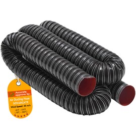 3 in Intake Hose Automotive Air Duct Hose Length 3 Meter (10 Feet) Double-layer Silicone Flexible Brake Cooling Ducting Induction vacuum hose for Air System (Black)