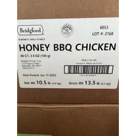 Bridgford Honey BBQ Chicken MRE Bridgford Ready to Eat meals - pick 3-6-12 pack Insp 2025 - 12 pack