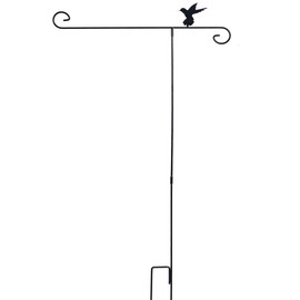 IBLUED Garden Flag Stand Holder, Premium Yard Flag Pole with American Flag, Weather-Proof Metal Powder-Coated Flagpole for Garden Flag,Outdoor Garden Decor Decoration (Hummingbird)