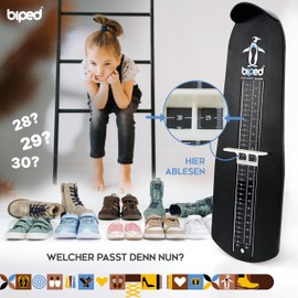 biped Fußmessgerät für Kinder und Erwachsene - Inklusive cm Skala - Messgerät für Schuhe in EU-Größen von 15 bis 48 - Schuhgrößenmesser Kinder, Damen und Herren z2933