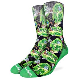 Good Luck Sock Men's Rick and Morty, Portals Socks, Adult, Shoe Size 8-13