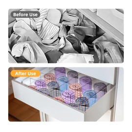 Tie Organizer Dividers Box, 16 Compartment Sock Underwear Drawer Organizer with Lid, Removable Divided Drawer Wardrobe Storage Box for Tie, Bra Storage (16-Cell)