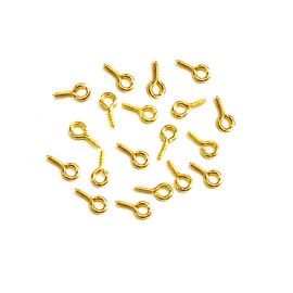 300 Pcs 6.5 x 13 mm Gold Small Screw Eye Pins, Eye pins Hooks, Mini Screw Eye Pin Peg for Jewelry Making Arts and Crafts Projects