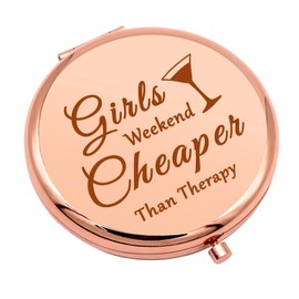Girls Weekend Gifts for Women Compact Makeup Mirror for Girls Sister Bestie Travel Gifts for Friend Bachelorette Party Gift Getaway Gift Friendship Gift Folding Makeup Mirror Christmas Birthday Gifts