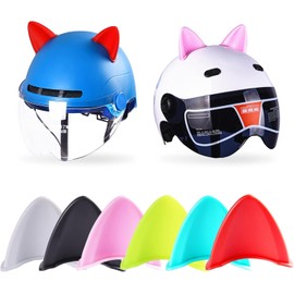 2Pcs Pink Helmet Decoration Self-Adhesive Helmet Cat Ears Ornament Accessory for Motorcycle Suitable for Cute Girls Helmets