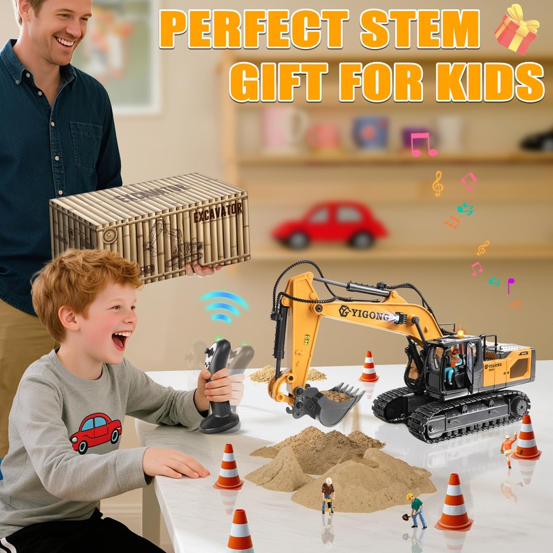 KIZJORYA 2025 Latest Updated Version Remote Controlled Excavator Toy