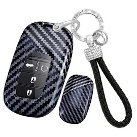ontto Car Key fob Cover fit for Honda Accord Civic Pilot HR-V CR-V Sport SI EX EX-L Touring 2022 2023 2024 Key Holder case Shell keychain keyring protector Accessories 2/3/4/5/6 buttons Black-White B