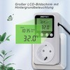 Digital Day-Night Thermostat, ℃/℉ Temperature Control, Heating/Cooling, Clock Function, 15A