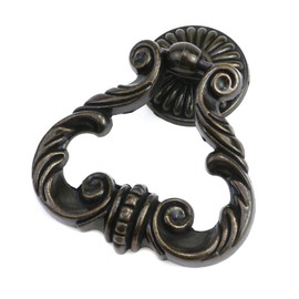 Tighall Vintage Antique Bronze Cabinet Pulls French Provincial Single Hole Pull Ring Handles Scute-like Embossing for Drawer Dresser Wardrobe Cupboard