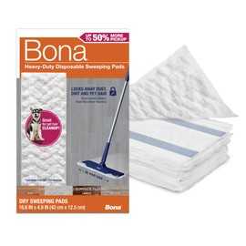 Bona Sweeping Pads for Multi-Surface Floors - 24 Refills - Heavy-Duty & Disposable XL Microfiber Pads Sweep Away Dust, Dirt, & Pet Hair