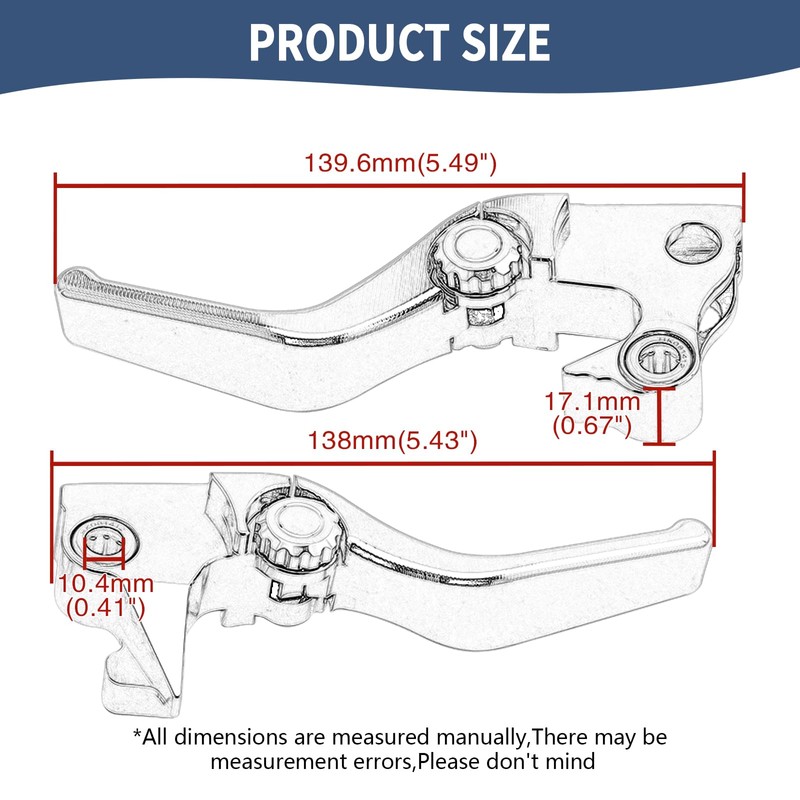 Jiataban Motorcycle Levers Brake Clutch Hand Lever Adjustable Fit for