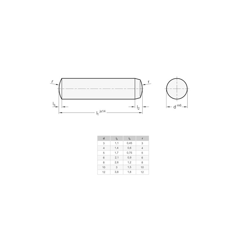 Ganter Normelemente Cylinder Pins DIN 6325 Pack of 5 Size