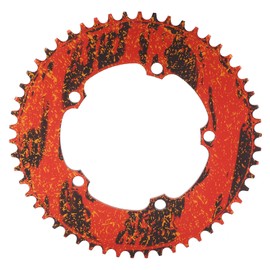 BOLANY Bicycle Chainring 54T BCD130 Bike Chain Ring Positive Negative Tooth Single Disc for Road BikeGalaxy Orange