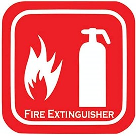 eSplanade Fire Extinguisher Sign Decal Sticker - Easy to Mount Weather Resistant Long Lasting Ink Size (4" x 4")