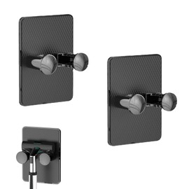 2 Pcs Razor Holder for Shower, Shaver Holder Hanger Hooks for Bathroom, Damage Free Wall Hooks for Razor Shaver Loofah (Black)