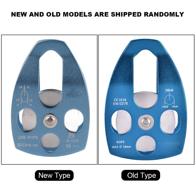 Outdoors Climbing 32KN Rescue Pulley Single Sheave with Swing Plate