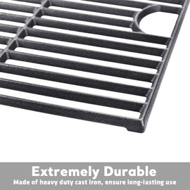 Avenger 61192 17” Polished Porcelain Coated Cast Iron Grill Grates Replacement Kit for Nexgrill, Gas Grill Grates, - Set of 2, Black