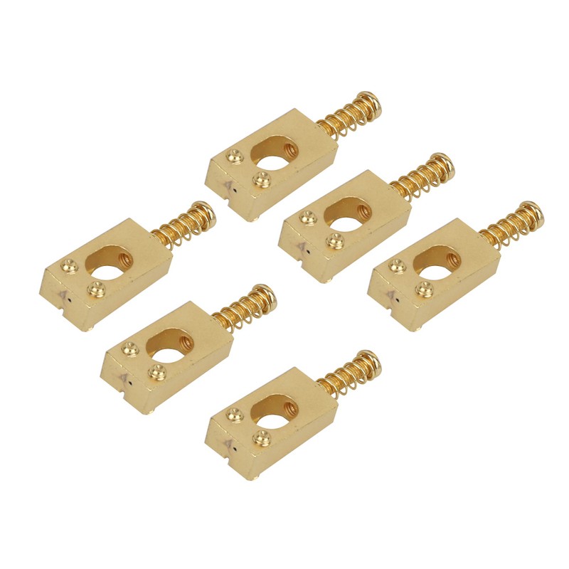 6Pcs Guitar Bridge Saddle Brass String Saddles Replacement Electric Guitar
