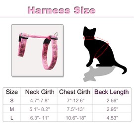 Cat Harness and Leash Set Escape Proof Soft Nylon Adjustable Kitten Vest Harness for Walking Small Medium Large Cats Doughnuts Pattern Small