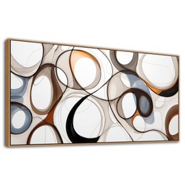 Large Wall Art for Lving Room-Textured Abstract Canvas Wall Art Framed Artwork for Walls Bedroom Wall Decor Above Bed Brown and Blacke Modern office Decorations 29×58IN