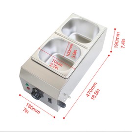 Chocolate Melting Machine with 2 Tanks, Electric Chocolate Tempering Pot, Chocolate Warmer Fondue with Temperature Control for Chocolate Cheese Soup Melting and Heating