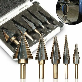 Miniduino HSS 5PCS Titanium Step Drill Bit Set W Automatic High Speed Steels