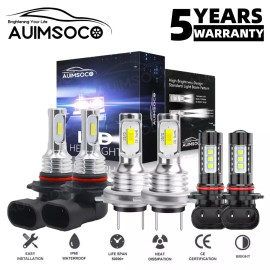 AUIMSOCO 9005 H7 9006 LED Headlights Conversion Kit High Low Beam Fog Light Bulbs Combo