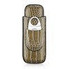 cgaplus 2-Finger Cigar Case with Cutter Crocodile Pattern Leather Cigar