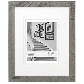 Malden International Designs Manhattan Distressed Mat Picture Frame, 10x13/11x14/16x20, Gray