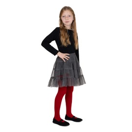 NOQ Girls Thick Tights Corina Plain 120 Denier Warm Footed Leggings Nursery Ballet Dance Class Opaque Black Navy White Pink, red