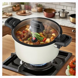 Micro Pressure Cooker,6 Qt Micro-Pressure Cooker, Micro Pressure Cooking Pot for Gas Stove,Electric Ceramic Stoves, Induction