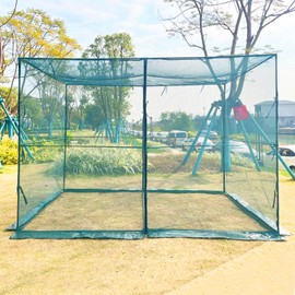 TIMILAND Crop Cage 4 x 8 x 6 Ft Tall Plants Protection Tent,Plant Outdoor Cage with 2 Zippered Doors,Crop Cages for Garden Plant,Plants Greenhouse Outdoor Cages for Garden, Yard, Lawn(Dark Green)