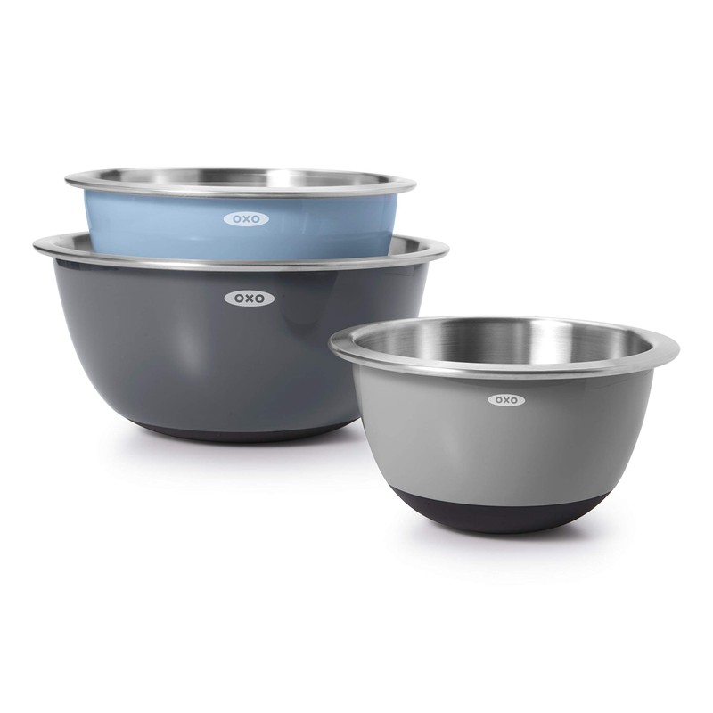 OXO Good Grips 3-Piece Stainless Steel Mixing Bowl Set -