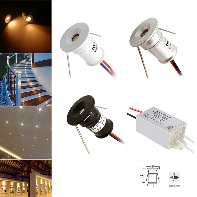 ruimeimei 9PCS 12V 1W Recessed Celling Light for Kitchen, Stairs,