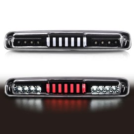 CHEDA Third Tail Brake Light Cargo Lamp Chrome LED BAR Compatible with 1999 2000 2001 2002 2003 2004 2005 2006 2007 Silverado Sierra（Clear lens Black Bottoms）