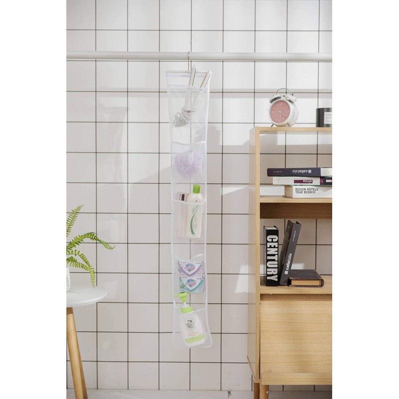 ALYER Hanging Storage Shower Caddy Organizer with Hanger,Mesh Pockets for