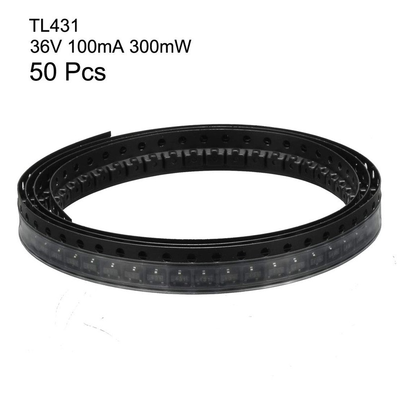 sourcing map 50pcs TL431 Transistor 36V 100mA 300mW Surface Mount