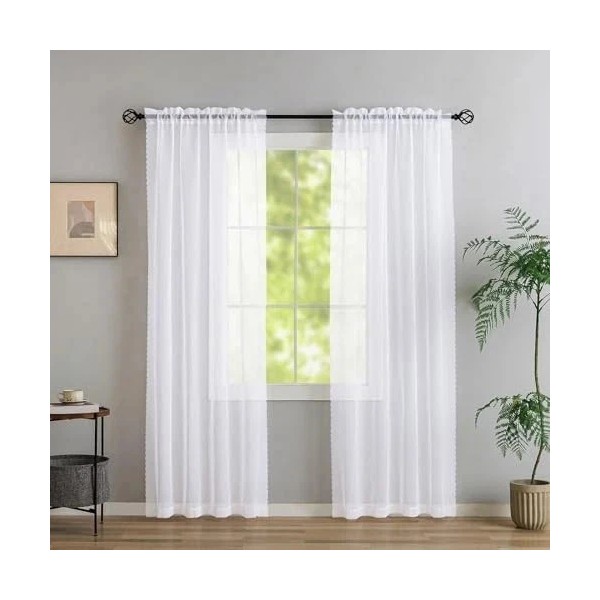 Does Not Apply White Sheer Curtains 96 Inch Length, 40"W