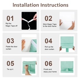 WdFour Side Door Curtains for Door Window, Room Darkening Solid Color Door Window Covering for Glass Door, Front Door Sidelight Curtain Tie up Shade 8W x 36L Inches, 1 Panel, Aqua.