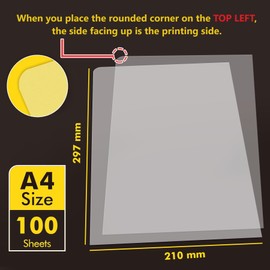 A-SUB DTF Transfer Film - 100 Sheets A4 DTF Film for Sumblimation or DTF Inkjet Printer, Double Sided Matte Direct to Film Transfer Paper for T Shirts and All Fabrics