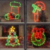 JUSTPRO 4 Pack Christmas Window Silhouette Lights, Lighted Candy Cane,Christmas